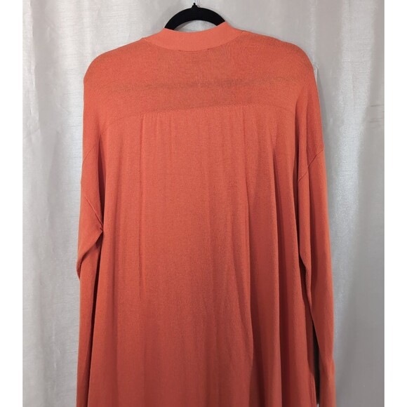 Ann Taylor Women's Open Maxi Cardigan Long Duster Soft Knit Orange Size LARGE - Picture 11 of 13